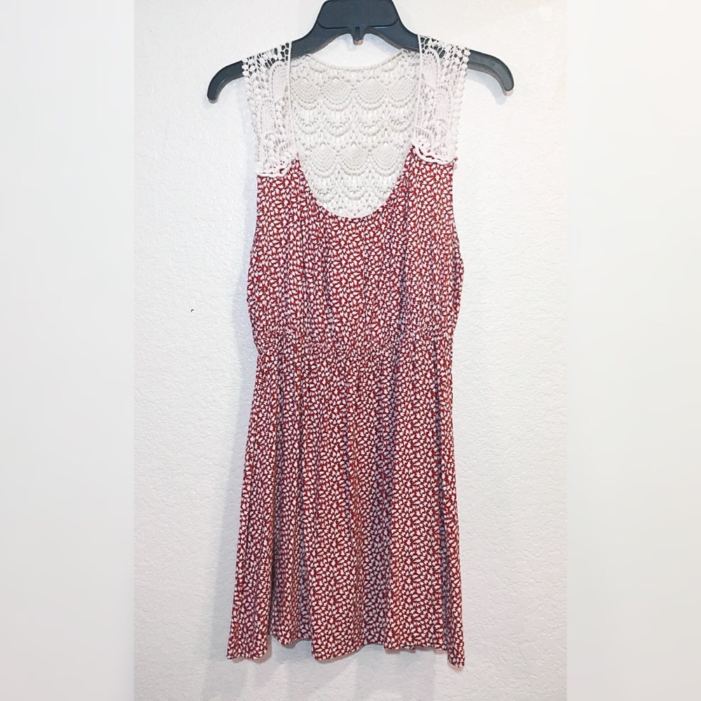 Red Patterned dress/shirt , XL ,with cream pattern